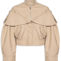 Jaqueta Feminina Double Cotton Bomber - Bege