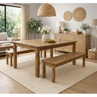 Mesa Corona 182x91cm Tampo Madeira Cera Mel