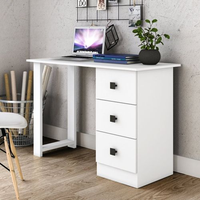 Escrivaninha Mesa Escritório MSM 436 3 Gavetas 110cm Branco Branco
