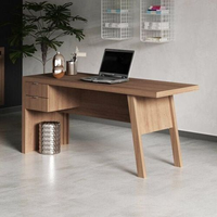 Escrivaninha Mesa Escritório Me4122 2 Gavetas 163cm Amendoa Amendoa