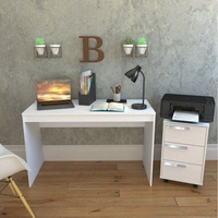 Escrivaninha Mesa Escritório com Gaveteiro B29 Branco 3 Gavetas Branco