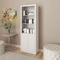 Armário Alto para Escritório 171,5x60cm com 2 Portas e 5 Prateleiras ME4110 Branco