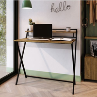 Escrivaninha Mesa Escritório Dobrável SW014 1 Prateleira 93cm Preto E Noce Oro preto/noce oro