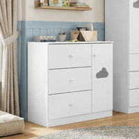 Cômoda Infantil 100% MDF 3 Gavetas e 1 Porta Ane Branco Branco