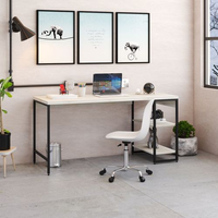 Escrivaninha Mesa Escritório com Estante Baixa Estilo Active 2 Prateleiras 150cm Industrial Yescasa Snow Snow