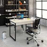 Escrivaninha Mesa Escritório Kuadra 2 Gavetas 90cm Industrial Snow Snow