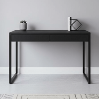 Escrivaninha Mesa Escritório Kuadra 2 Gavetas 120cm Industrial Preto Ônix Preto Onix
