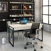 Escrivaninha Mesa Escritório Kuadra 2 Gavetas 135cm Industrial Snow Snow
