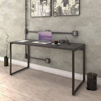 Escrivaninha Mesa Escritório Diretor Estilo Kuadra 150cm Industrial Preto Ônix Preto Onix