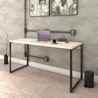Escrivaninha Mesa Escritório Diretor Estilo Kuadra 150cm Industrial Snow Snow