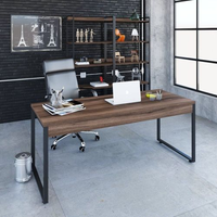 Escrivaninha Mesa Escritório Diretor Estilo Kuadra 180cm Industrial Nogal Nogal