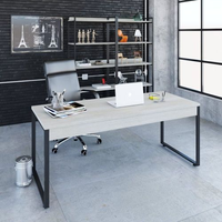 Escrivaninha Mesa Escritório Diretor Estilo Kuadra 180cm Industrial Snow Snow