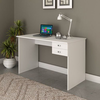 Escrivaninha Mesa Escritório Me4165 2 Gavetas 117cm Branco Branco