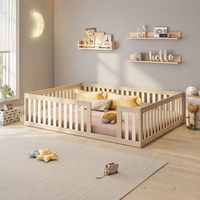Cama Montessoriana Casal com Grade Giulia Casatema Natural/Bege