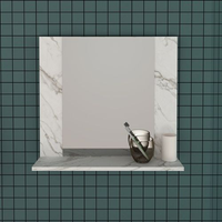 Espelheira para Banheiro 1 Prateleiras BN3610 Mármore Branco