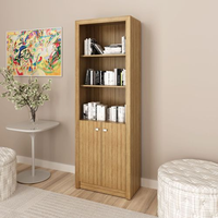 Armário Alto para Escritório 171,5x60cm com 2 Portas e 5 Prateleiras ME4110 Amendoa