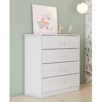 Cômoda Infantil 4 Gavetas Labirinto Branco Branco