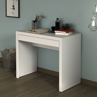 Escrivaninha Mesa Escritório com ME4107 1 Gaveta 90cm Branco Branco