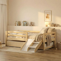 Bicama Solteiro Infantil Prime com Kit Escadinha e Escorrega Casatema Natural/Branco