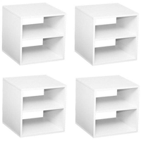Conjunto 4 Nichos Cubo com 1 Prateleira Montana Kit Cubos Baby Espresso Móveis Branco