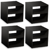 Conjunto 4 Nichos Cubo com 1 Prateleira Montana Kit Cubos Baby Espresso Móveis Preto