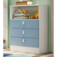Cômoda Infantil 3 Gavetas 1330 Espresso Móveis Branco/Azul