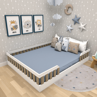 Cama Infantil Montessoriana Casal Cori Yescasa Branco/Carvalho Mel