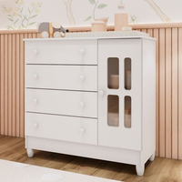 Cômoda Infantil 4 Gavetas com Porta Fraldário Ariel 100% MDF Branco