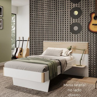 Cama Infantil Sonho Tamanho Solteiro Branco/Aveiro