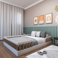 Cama Infantil Montessoriana Casal Sol Branco/Carvalho Mel