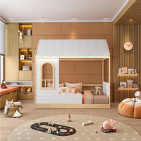 Cama Montessoriana Casinha com Led e Janela New Garden Casatema Branco/Natural
