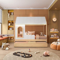 Bicama Infantil Casinha com Led e Janela New Garden Casatema Branco/Natural
