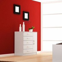 Cômoda Sapateira 1 Porta 5 Gavetas Zurique Branco