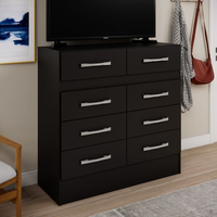 Cômoda para Quarto 8 Gavetas Imperatriz Preto Preto