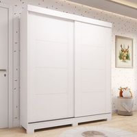 Guarda-roupa Infantil 2 Portas de Correr 100% MDF 160cm Fantelli Espresso Móveis Branco