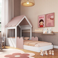 Cama Infantil Montessoriana com Casinha Infanto Branco/Rosa Milkshake