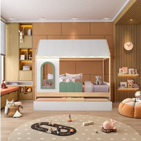 Bicama Infantil Casinha com Led e Janela New Garden Casatema Verde/Natural