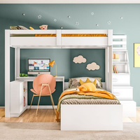 Beliche Office Infantil/Juvenil Moon com Escrivaninha em L e Escada 2 Portas e 2 Gavetas Yescasa Branco