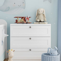 Cômoda Infantil 100% Mdf 3 Gavetas Americana com Corrediças Telescópicas Infinity Branco Fosco