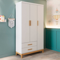 Guarda-roupa de Bebê 3 Portas Hellen Branco/Bétula