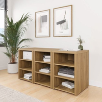 Conjunto Home Office 3 Módulos com Prateleiras Ficus CabeCasa MadeiraOriginals Rovere
