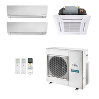 Ar-Condicionado Multi Split Inverter Fujitsu 35.000 (2x Evap HW 9.000 + 1x Evap Cassete 4 Vias 18.000) Quente/Frio 220V