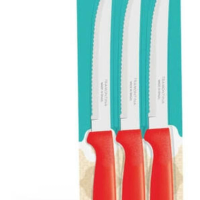 Facas Para Churrasco Tramontina Ipanema 3 Peças Vermelho