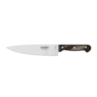 Faca Chef Tramontina 8" Aço Inox Cabo De Madeira Castanho