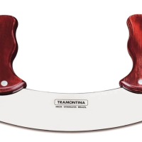 Mezzaluna Tramontina Polywood Aço Inox Cabo Vermelho