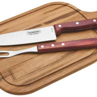 Jogo Para Churrasco Tramontina Polywood Vermelho 3 Peças