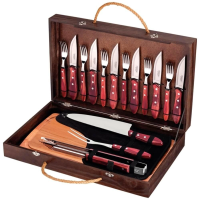 Conjunto Para Churrasco Polywood Vermelho Com Estojo 17 Peças