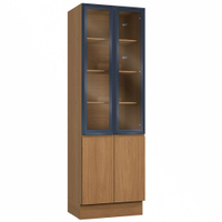 Cristaleira de Vidro Kappesberg 4 Portas Ciela, Canela e Azul 70 cm