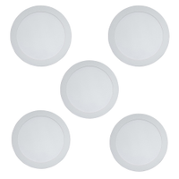 Kit 5 Painéis Plafon LED de Sobrepor 21,9 cm Modaza Redondo 18W, Branco 6500K