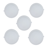 Kit 5 Painéis Plafon LED de Embutir 22,3 cm Modaza Redondo 18W, Branco 6500K